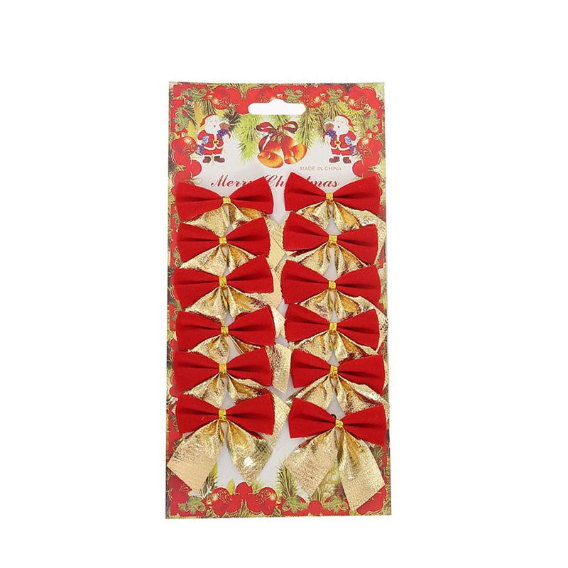 Christmas Tree Small Flocked Bows - 5.5CM - Pack of 12 Holiday Decorations