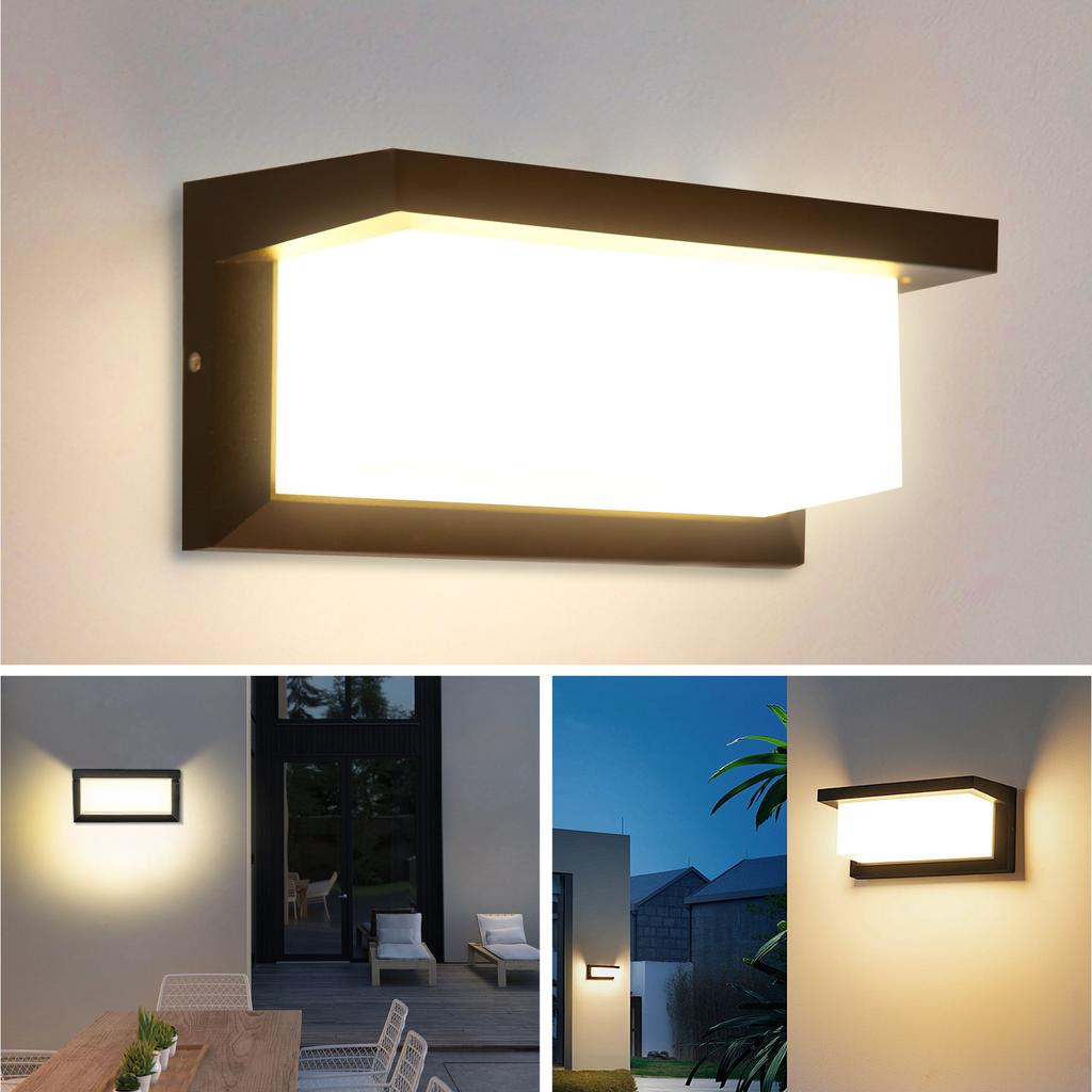LED Vintage Rechteckige Wandleuchte Innen Außen Wasserdicht Dekorative Beleuchtung für Veranda Wohnzimmer Schlafzimmer Hof Hausdekoration