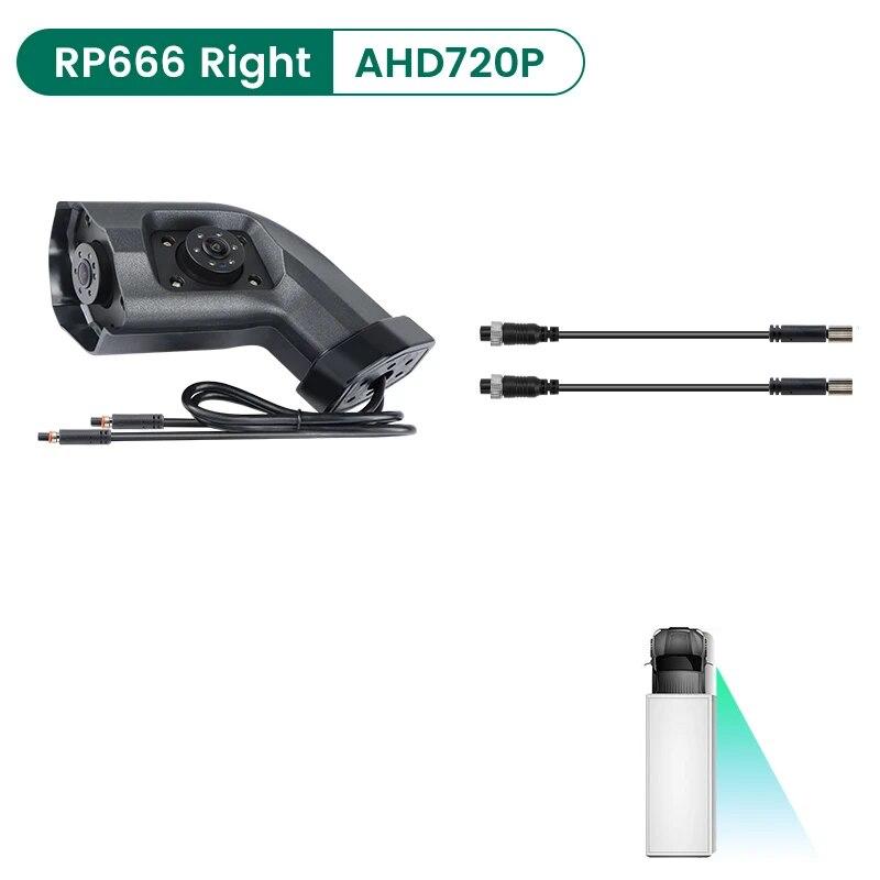 

2023 ИК-ночной вид, 2 канала, левый/правый AHD 720P, электронная зеркальная камера с боковой стороны автомобиля, двойной объектив для грузового автомобиля, автобуса, радиолокационная система BSD RP666 Right