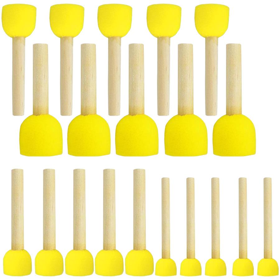 

20Pcs Yellow Sponge Brushes for Graffiti, Painting, and Art Projects - Round Mushroom Heads