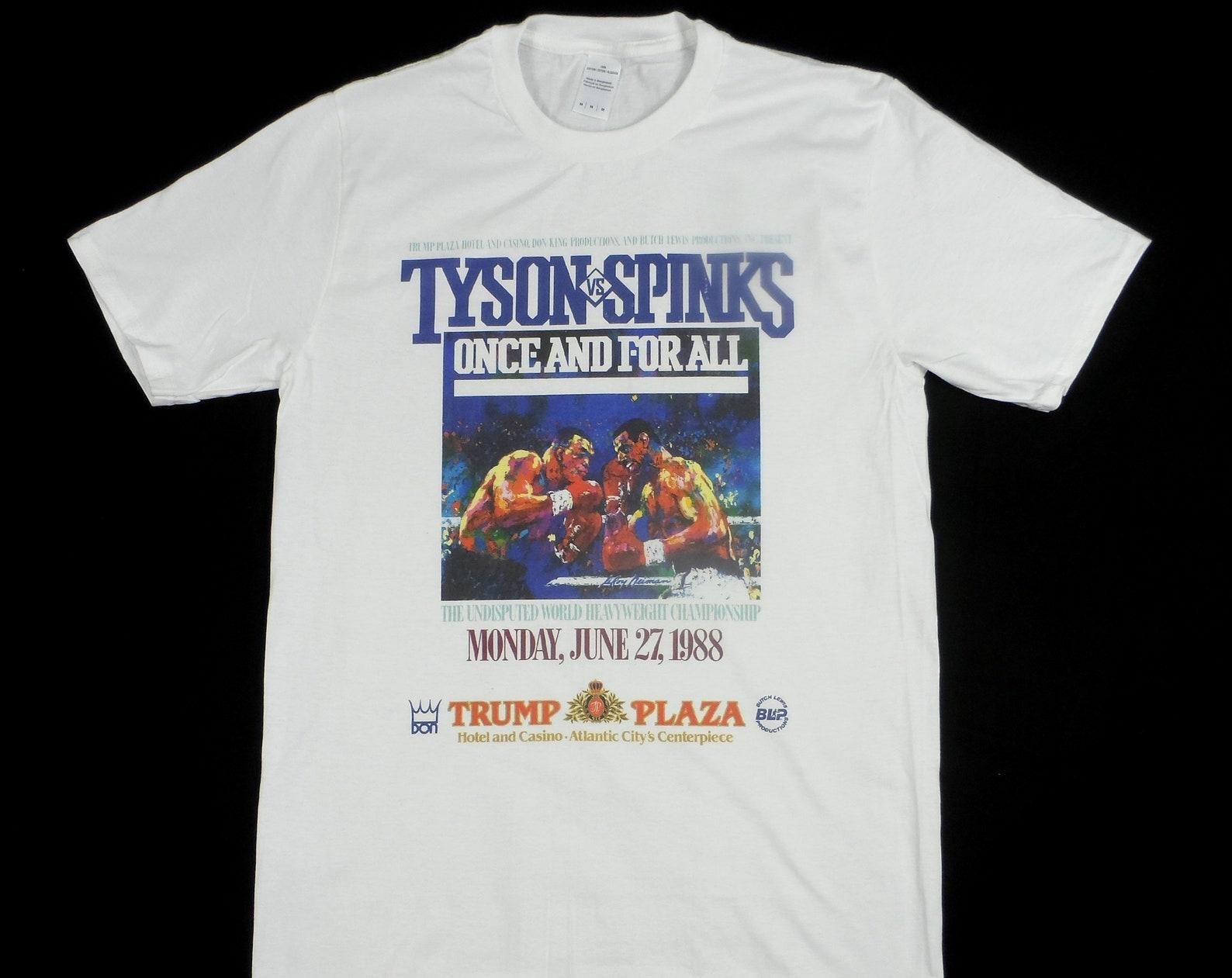 Mike Tyson Vs Michael Spinks fight poster White T-Shirt sizes available S-3XL S