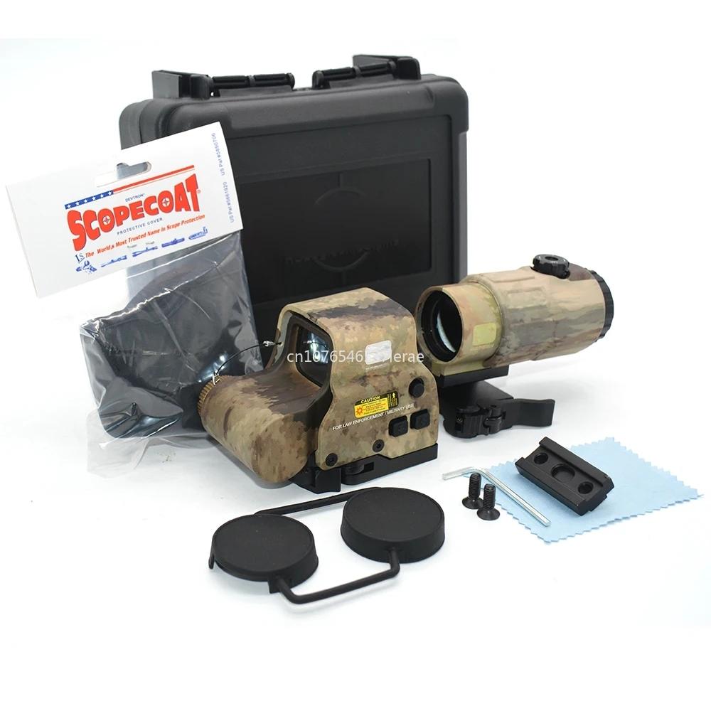 Tactical Airsoft G45 5X Magnifier 558 553 EXPS3 Red Dot Combo Scope Optics QD Mount Weaver Fit 20MM Rail Mount With Full Marking