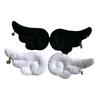 1 Par de Broches de Asas de Anjo de Pelúcia Mini – Penas de Simulação para Roupas de Boneca DIY e Decoração Artesanal