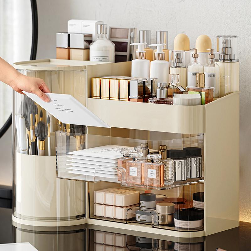 Cosmetic storage box desktop dressing table large capacity skin care products lipstick lotion drawer type dustproof storage rack