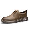 Men's Genuine Leather Casual Dress Shoes - Soft Sole, Non-Slip, Wear-Resistant, Versatile Low-Top Lace-Up Design