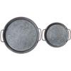 Retro Metal Plate with Handles, Handcrafted Round Vintage Storage Tray Home Decor Garden Restaurant