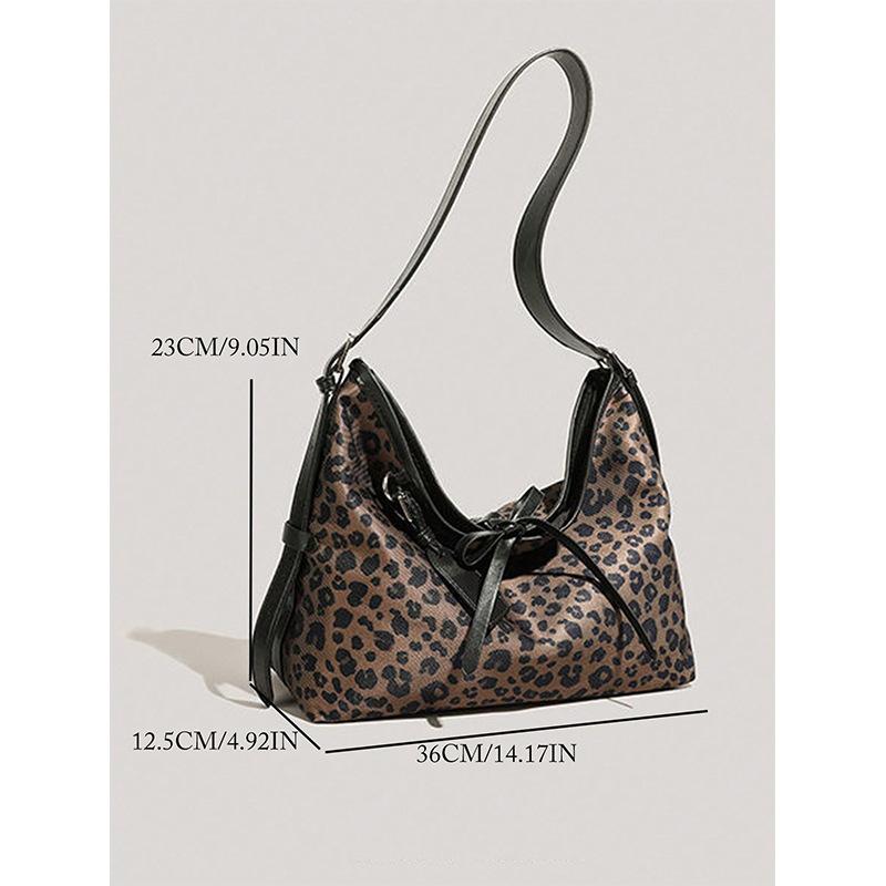 Dámská taška s leopardím vzorem Podpažní taška Americká Retro Taška přes rameno Messenger Taška Podzimní a Zimní Ležérní Kabelka Dámská