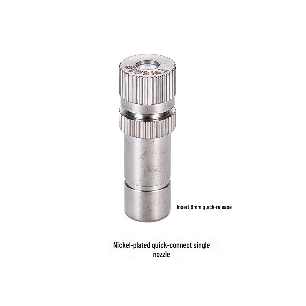 Nickel-Plated Quick Connect Fine Mist Nozzle for Low-Pressure Humidification & Dust Removal
