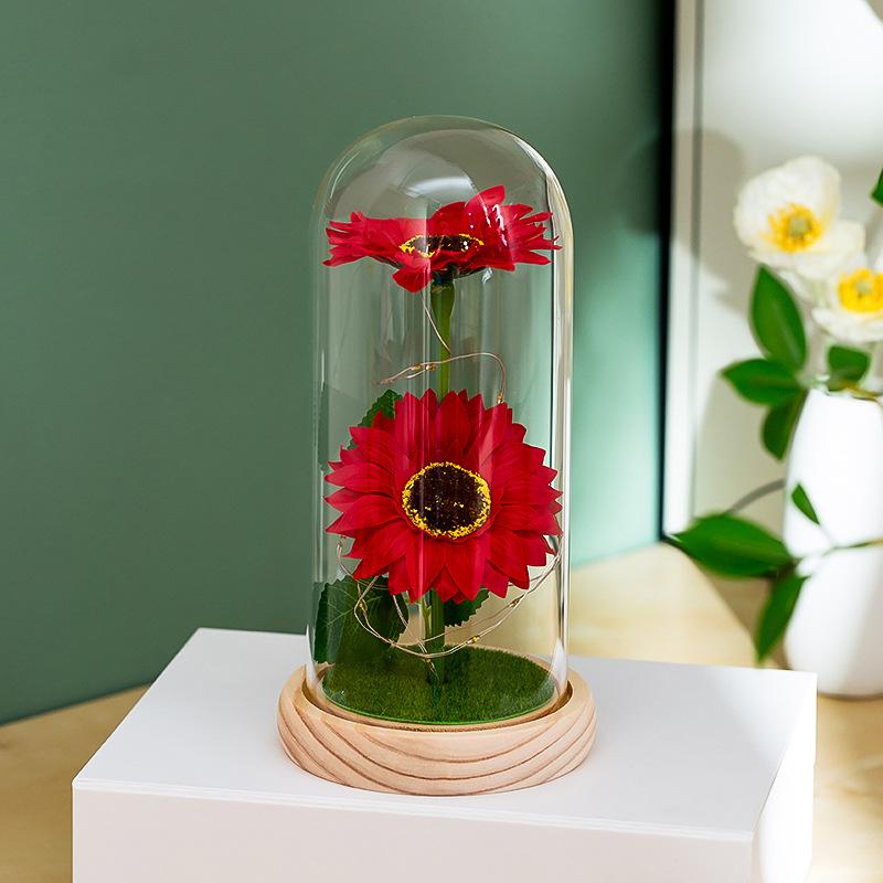Simulation Sunflower New Sunflower Night Light Ornament Glass Cover Creative Mother's Day Valentine's Day Gift