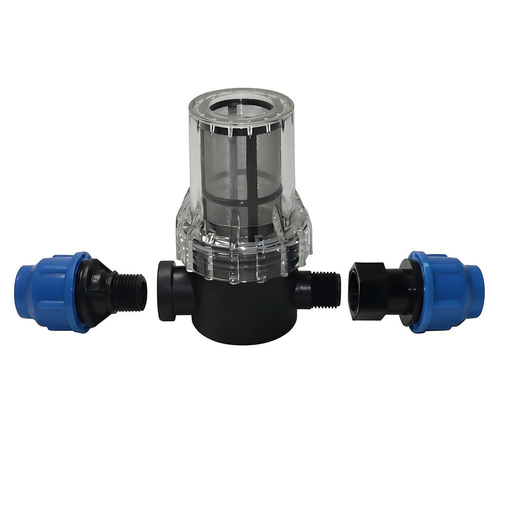 3Pcs Kit Garden Automatic Irrigation Water Filter Water Pipe Joint Water Tank Connector Drip Irrigation For OD 20mm Tube