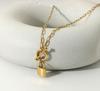 Accessories Women Permanent Jewelry 18k Gold Stainless Steel Chain Ot Buckle Lock Pendant Necklace