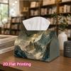 1pc, 2D Flat Printing, Tissue Box Epic Battle: Dragon And Castle Pattern Printed Tissue Box, Suitable for Bathrooms, Living Rooms, Bedrooms, Dressing 