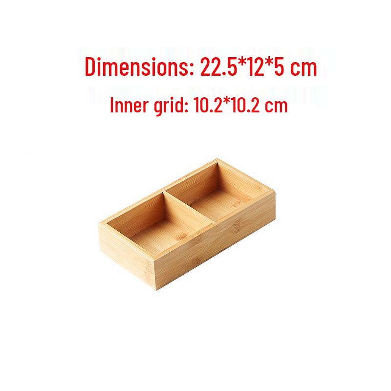 Bamboo & Wood Nine-Grid Appetizer Tray: Compartmented BBQ, Sauce, and Dried Fruit Plate for Hot Pot and Tea Brewing