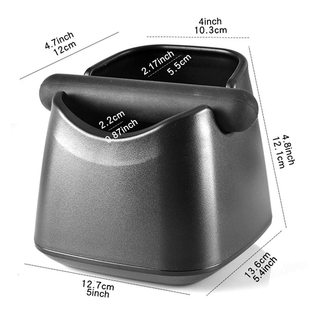 Espresso Knock Box, a square ABS knock box for removing coffee grounds after brewing. A dedicated trash can for coffee grounds. Ideal for commercial