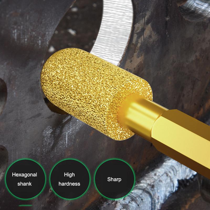 Diamond Grinding Head 6mm Universal Shank Brazing File For Cast Iron Stainless Steel Ceramics Stone Grinding Polishing Engraving