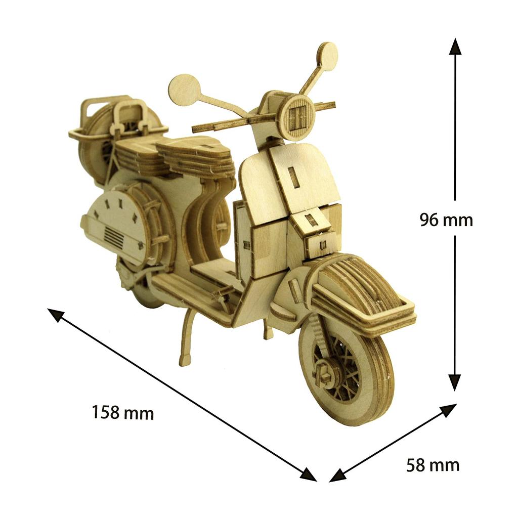 Scooter A Wooden 3D Puzzle DIY Craft Kit That Can Be Enjoyed by Elementary School Children To Adults An Educational Toy for Boys and Girls Also