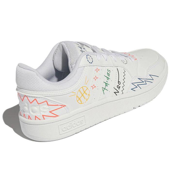 Adidas Neo Hoops 3.0 Lifestyle Non-Slip Durable Low-Top Skate Shoes Women Sneakers White HP3164