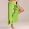 Women Fashion Casual High Slit Flowy Layered Palazzo Pants Loose Wide Leg Pants