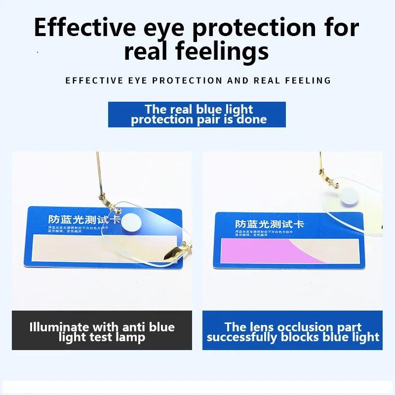 New Reading Glasses Anti Blue Light Double Light Presbyopic Glasses For Far Near Function Glasses Rimless Trimming Flat Lens