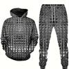 Autumn Hoodies Men's Jogging Tracksuit Shiny Gradient 3D Print Casual Hoodie And Pantsuit Fashion Street Wear Creative Sets