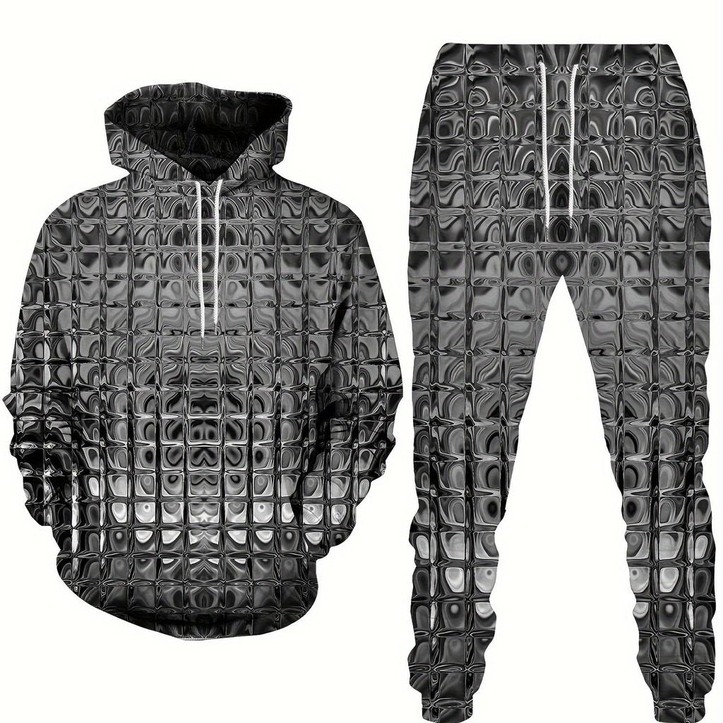 Autumn Hoodies Men's Jogging Tracksuit Shiny Gradient 3D Print Casual Hoodie And Pantsuit Fashion Street Wear Creative Sets