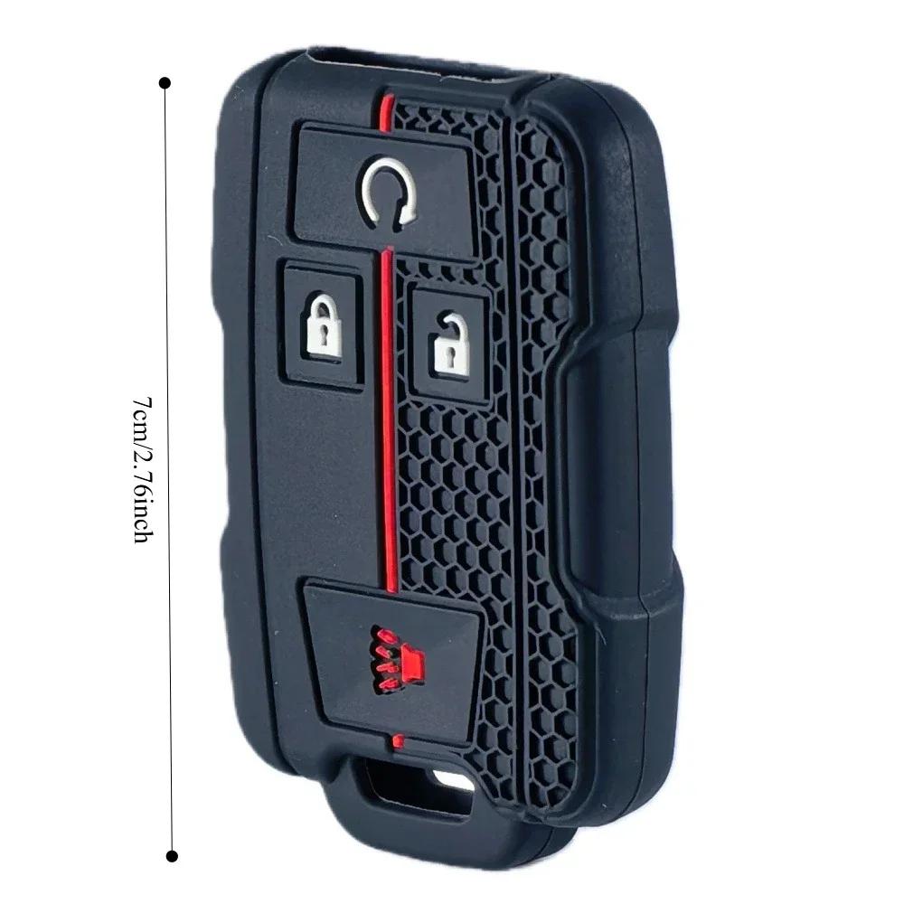 Silicone Car Key Cover Case Fob For Chevrolet Suburban Silverado Gmc Terrain Yukon Tahoe Sierra Smart Auto Accessories Key Ring