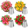 Premium 7 - Piece Russian Piping Nozzles Set - Seamless Stainless Steel Cake Decorating Nozzles Kit For Baking Supplies