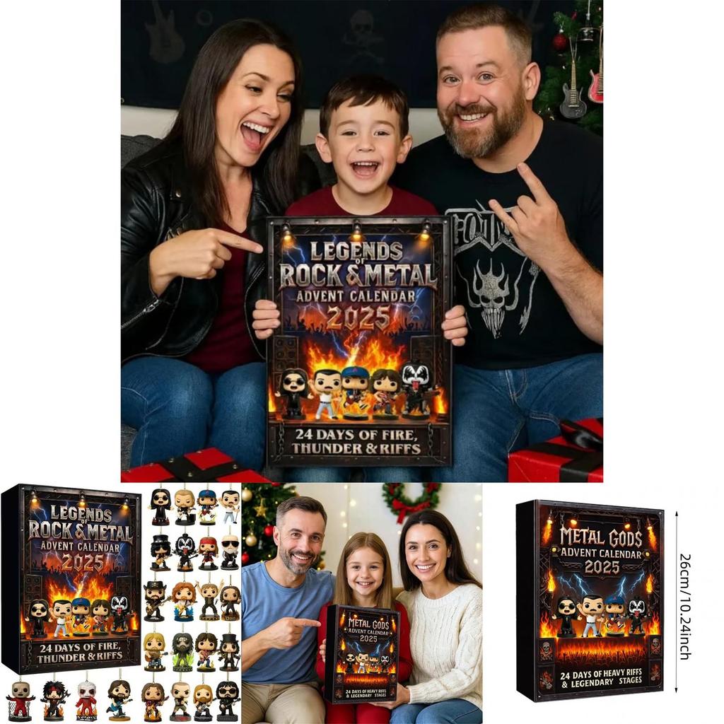 Legends Rock And Metal Christmas Countdown Calendar With 24 Collectible Accessories