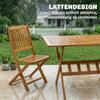 Garden Furniture Set Acacia Wood Seating Group 5-Piece Foldable Table with 4 Folding Chairs Slatted Design