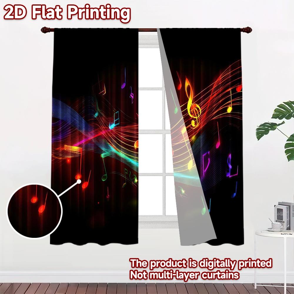 2D flat Photography Backdrop Popular Party Party Backdrop Colorful Music Notes 100% Polyester Birthday Party for Suitable
