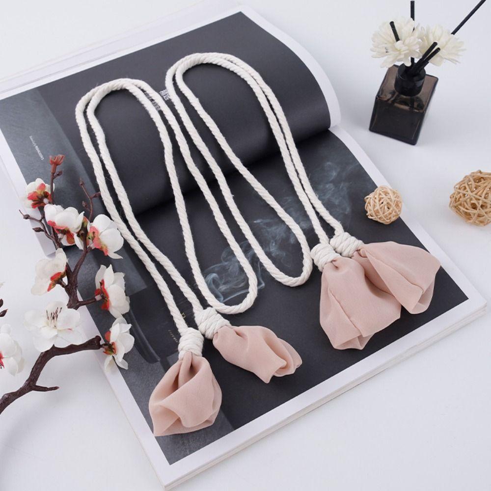 2PCS Minimalist Curtain Tieback Mesh Flower Curtains Tie Rope Ornament Curtain Buckle  Living Room