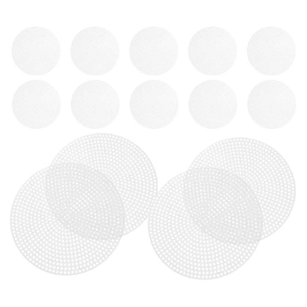 20 листов пластиковой канвы для вышивания крестиком, сетчатая доска, трафареты для многоразового использования, канва для вышивания и шитья. 11.50X11.50X0.10CM белый