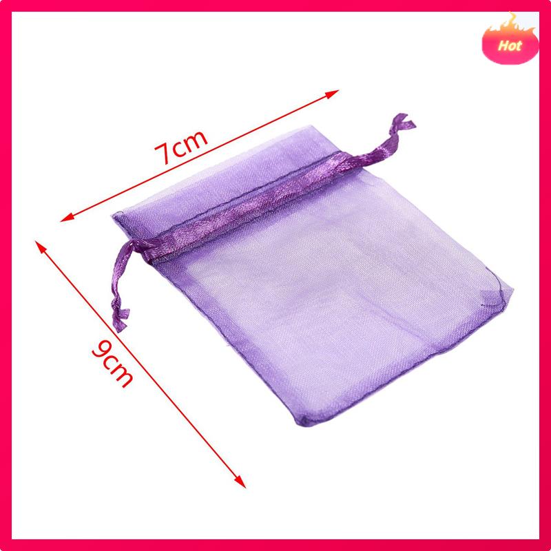 20 Pack Beautiful Dark Purple Organza Gift And Favour Bags 7Cm X 9Cm