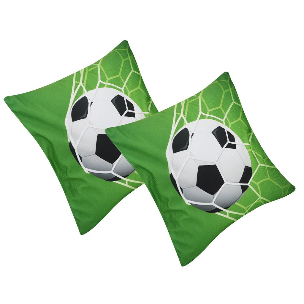 2Pcs Sports Ball Pattern Style Cushion Cover Couch Sofa Pillow Case Pillowcase for Home DecorationFootball