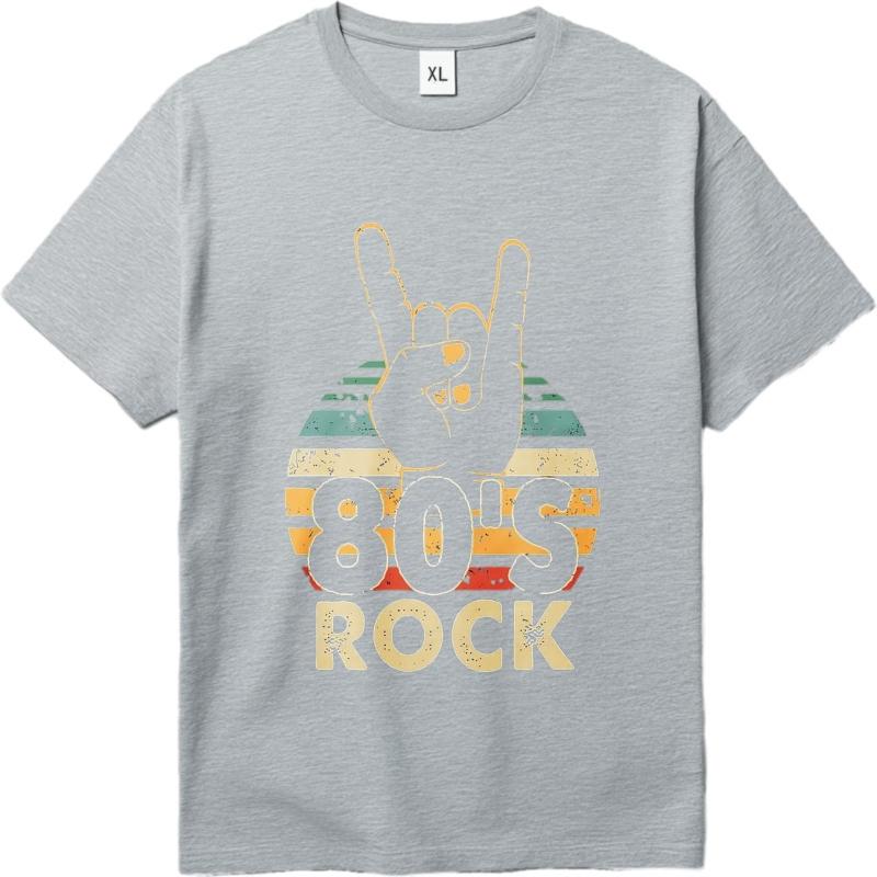 Cotton summer Boys tshirt Hand Sign 80s Rock Vintage Short Sleeve Comfortable ONeck Teeshirt men cotton tshirt fashion tops