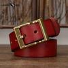 Retro Thickened First Layer Cowhide Copper Buckle Belt Men's Genuine Leather Trendy All-match Tough Guy Jeans Belt