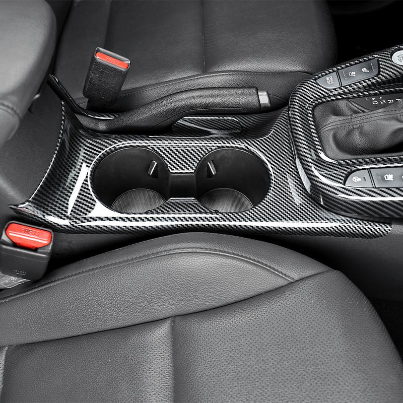 For Kia Soul -2025 Carbon Fiber Handbrake Center Console Water Cup Holder Trim Cover Interior Parts LHD