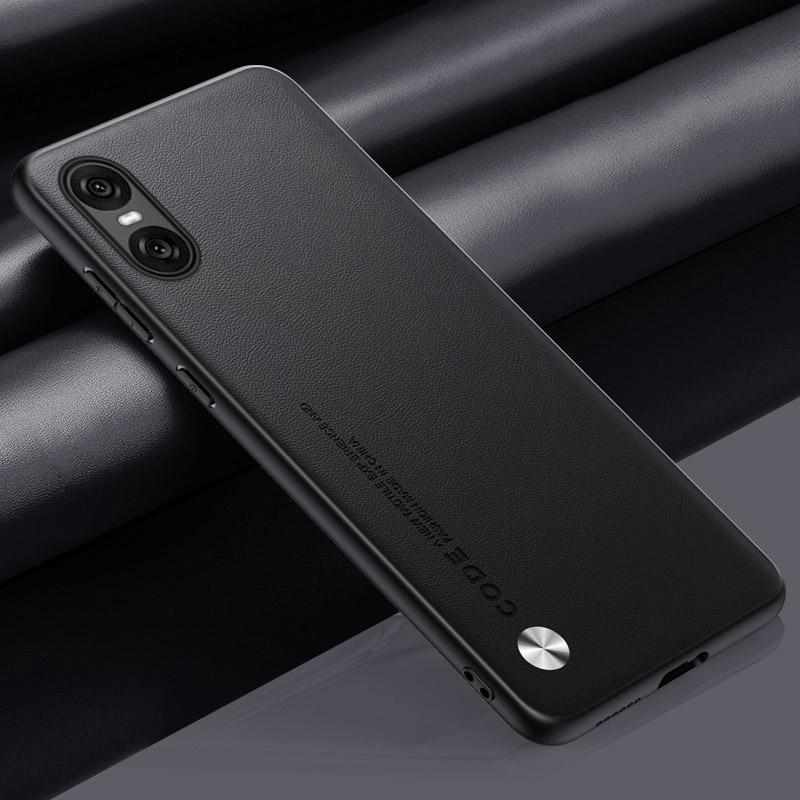 

EUCAGR Роскошный чехол для телефона из ПУ-кожи для Sony Xperia 1 VII 5 10 IV V 1 10 VII Кожаный ударопрочный мягкий задний чехол для Xperia 1VI 10VI Xperia 1 VII чёрный