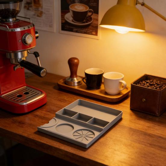 Espresso Sıkıştırma Matı Kaymaz Silikon Sıkıştırma Matı Isıya Dayanıklı Kahve Sıkıştırma İstasyonu Ev Baristaları İçin