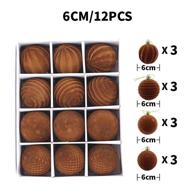 6cm Flocked Christmas Tree Ornaments - Exclusive Holiday Decorations
