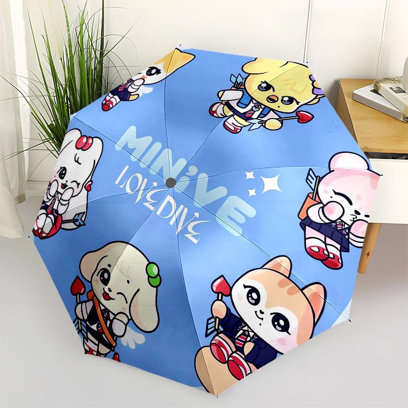 1pc MINiVE LoveDive Characters Umbrella with Plastic Handle,Suitable for All Seasons Home Travel Outdoor UmbrellaM1193