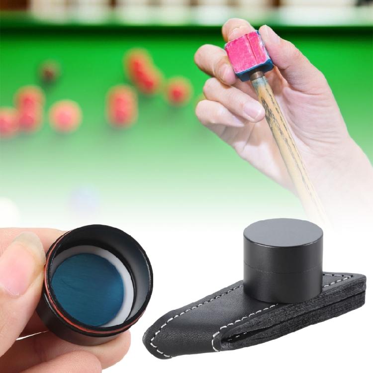 Magnetic Billiard Snooker Pool Cue Chalk Holder With Belt Clip Portable Leather Magnetic Pocket Billiard Chalk Holder