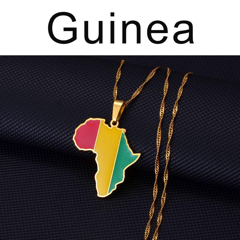 Anniyo 3CM Hip-hop Africa Map Pendant Necklace Jewelry Eritrea,Gambia,Guinea,Congo,Tunisia,Benin,Libay,Namibia,Chad,Botswana