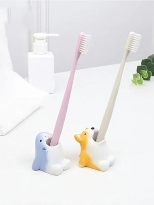 Zahnbürstenhalter mit Cartoon-Tiermotiv, süßer Corgi-Hai, Aufbewahrungsständer, Make-up-Pinsel, Schreibwaren, Arbeitsplatten-Organizer, Badezimmer-Dekoration