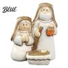 Hand Painted Christmas Sculptures Mini Resin Nativity Figurine for Desktop Decor Holy Family Manger Ornaments Scene Ornaments Compact Religious