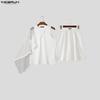 INCERUN Two Pieces Men Mesh Sheer Patchwork Sleeveless Tank Tops and Shorts Casual Sets