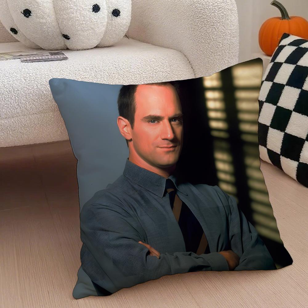 E-Elliot Stabler Cushion Cover Throw Pillow Cover Hidden Button Durable Polyester Chair Cushion