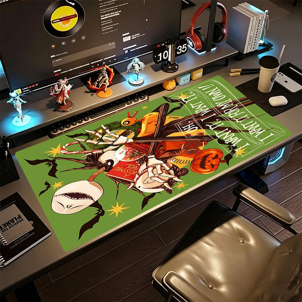 Jack Skellington Gaming Mouse Pad Gamer Mousepad Computer Desk Mat Non-Slip Rubber Bottom Computer Desk Office Decoration Accessory