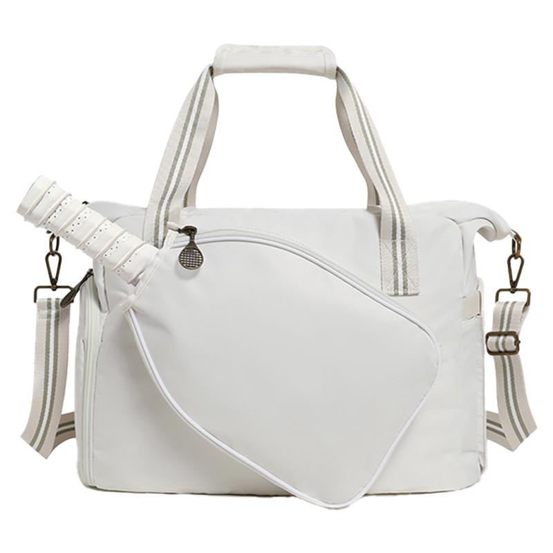 Large Capacity Pickleball Duffle Bag Detachable Crossbody Strap Front Independent Paddle Pocket Multi-Sport Sports Handbag