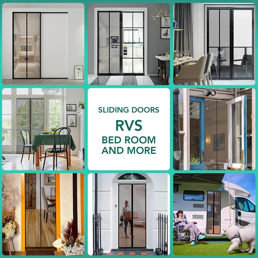 Magnetic Mosquito Nets for Doors Summer Mesh Door Curtain Automatic Closing Fly Net Can Be Customized Magnetic Door Screen